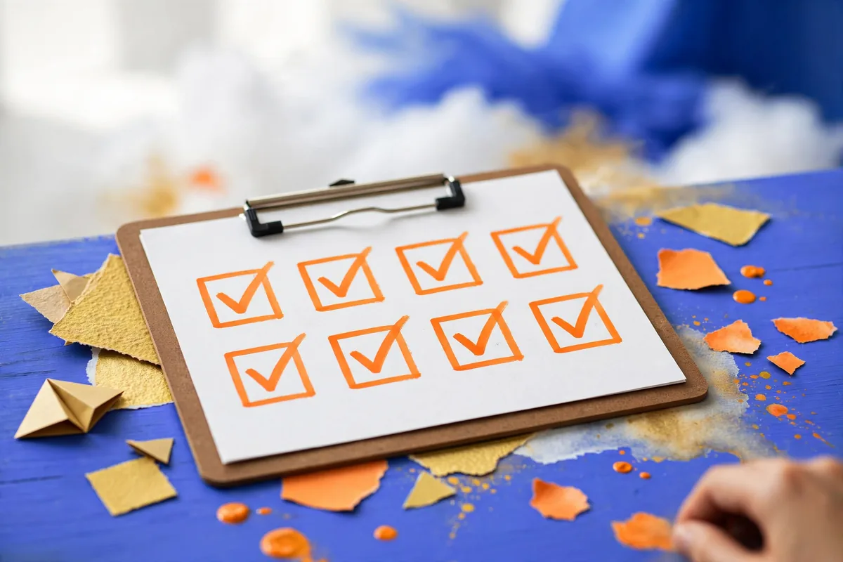 A clipboard checklist