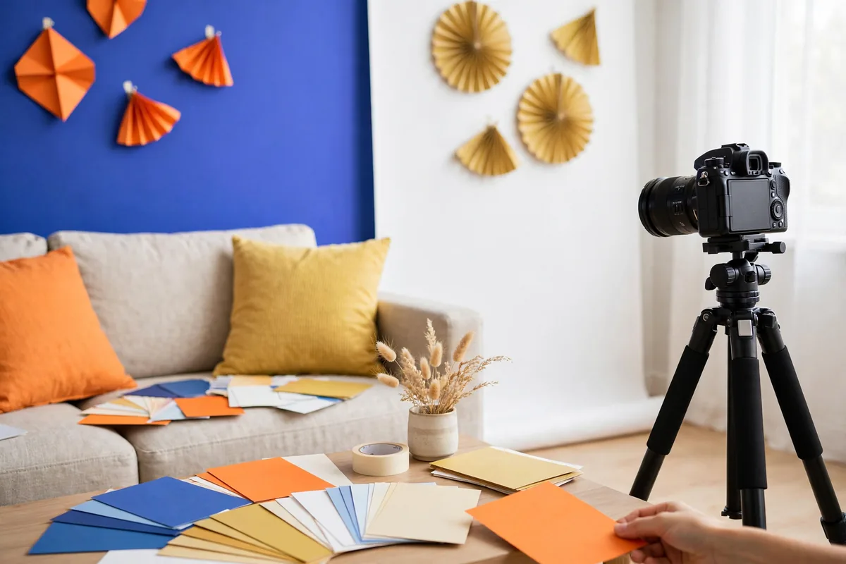 A creative studio with a camera